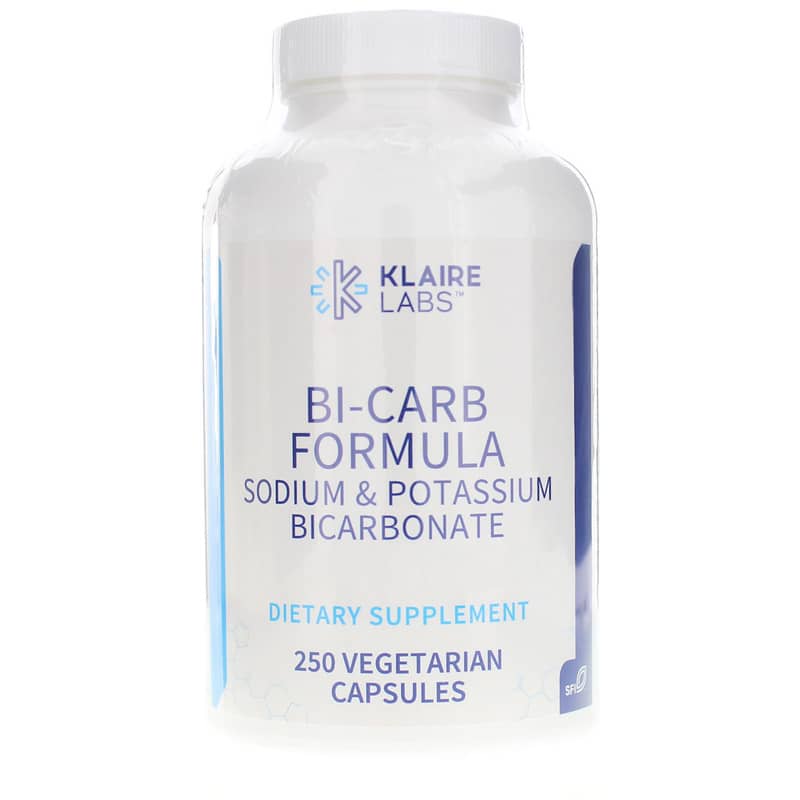 Klaire Labs Bi-Carb Formula Sodium & Potassium Bicarbonate 250 Veg Capsules