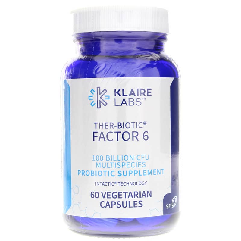 Klaire Labs Ther-Biotic Factor 6 Multi-Species Probiotic 100 Billion CFU 60 Veg Capsules