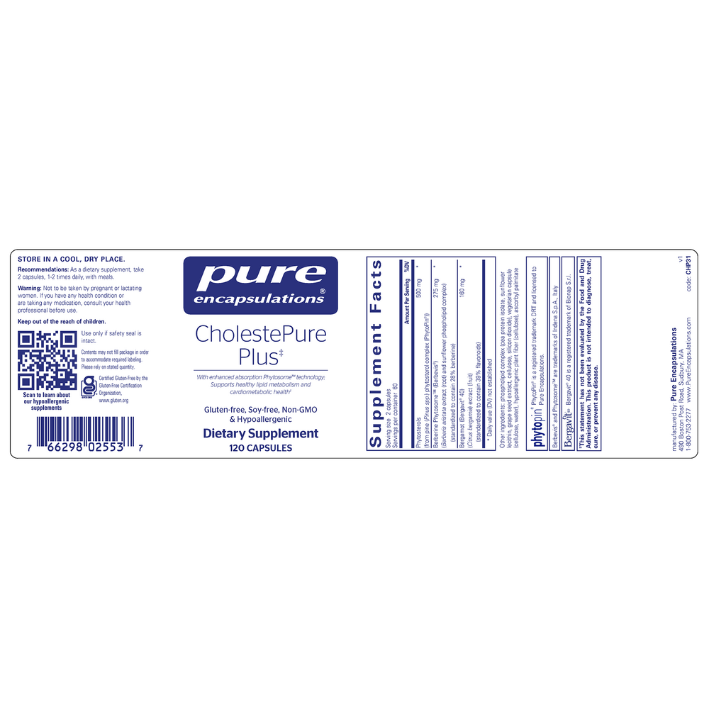 Pure Encapsulations CholestePure Plus ‡ 120 Capsules