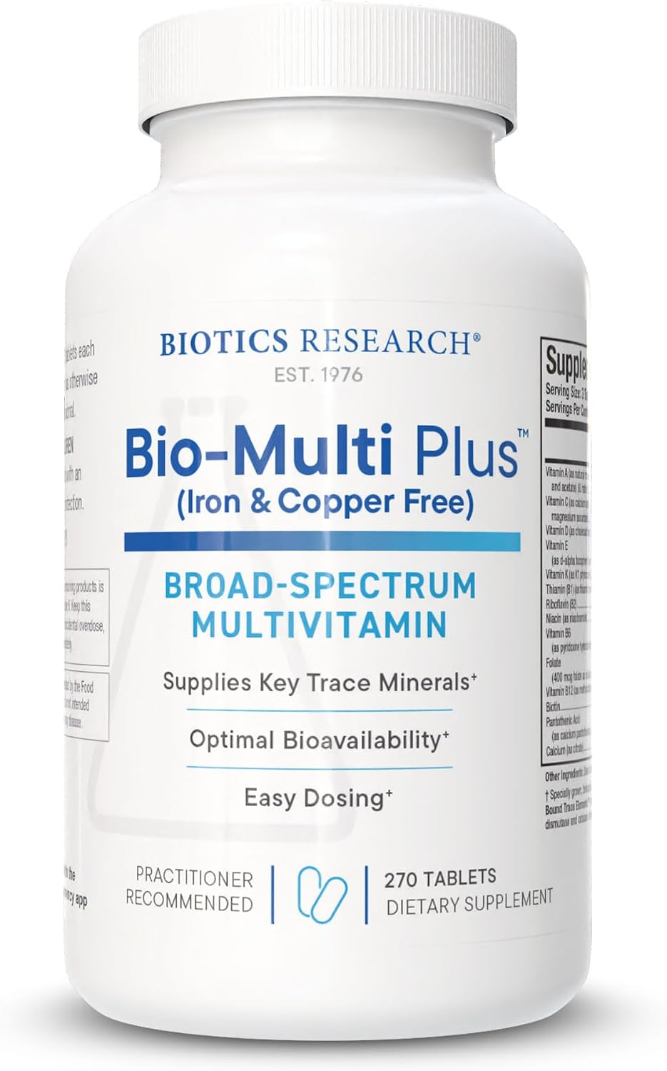 Biotics Research Bio-Multi Plus FE/CU Free 270 Tablets  2 Pack