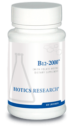 Biotics Research B12-2000 With Folate 60 Lozenges - VitaHeals.com