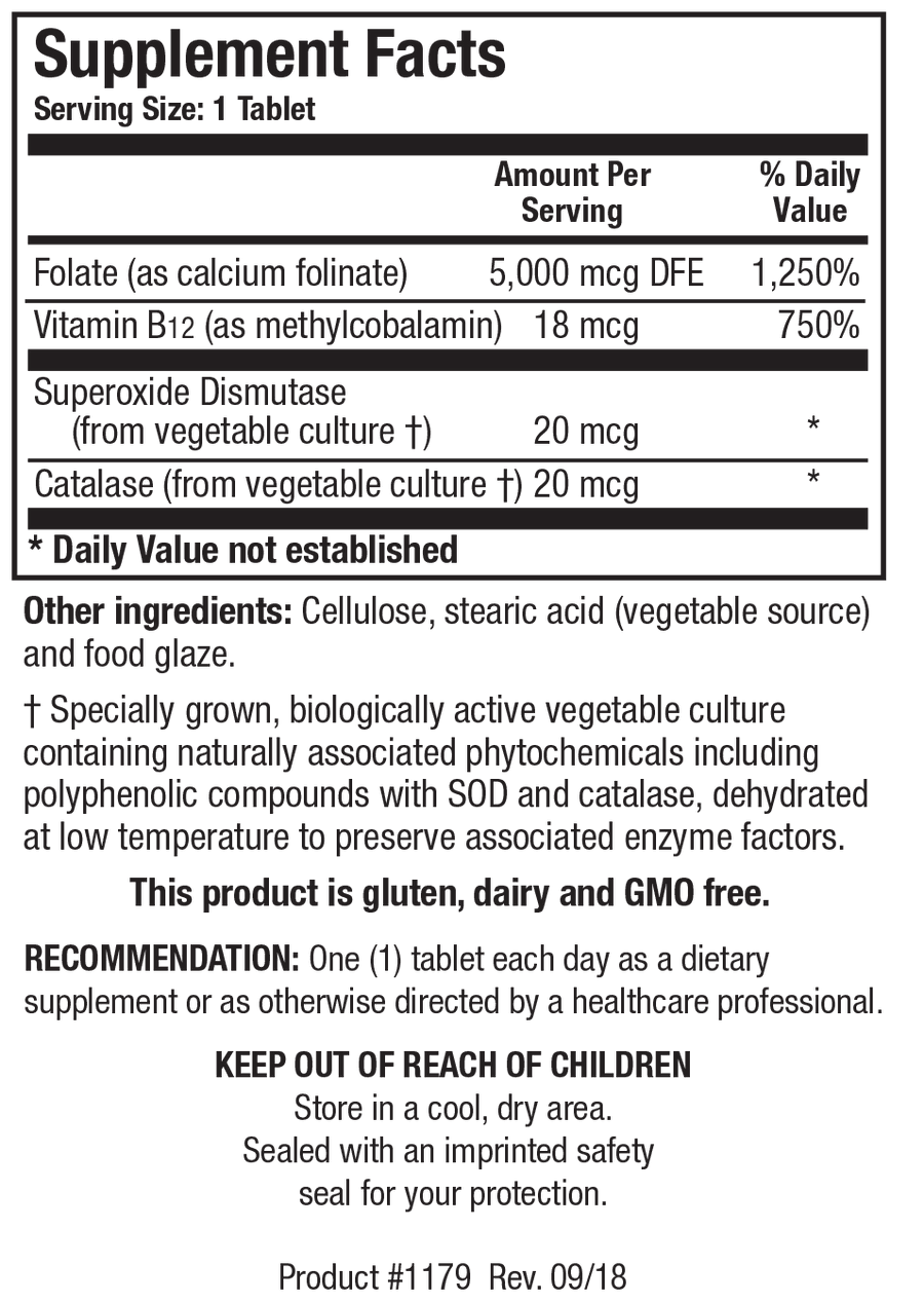 Biotics Research Folate-5 Plus 120 Tablets - VitaHeals.com