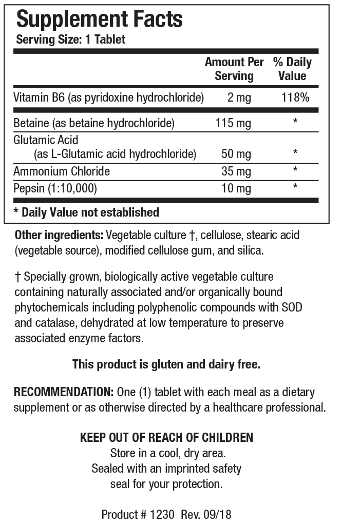 Biotics Research Hcl-Plus 90 Tablets - VitaHeals.com