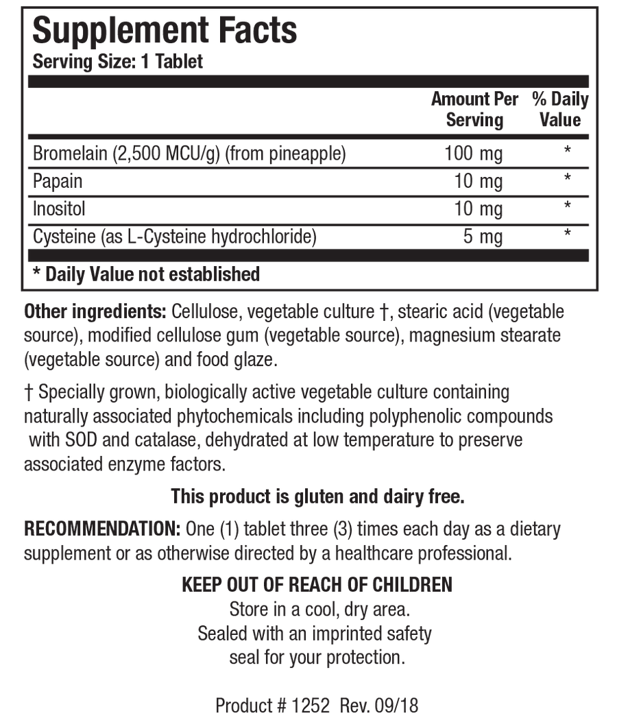 Biotics Research Bromelain Plus 100 Tablets - VitaHeals.com