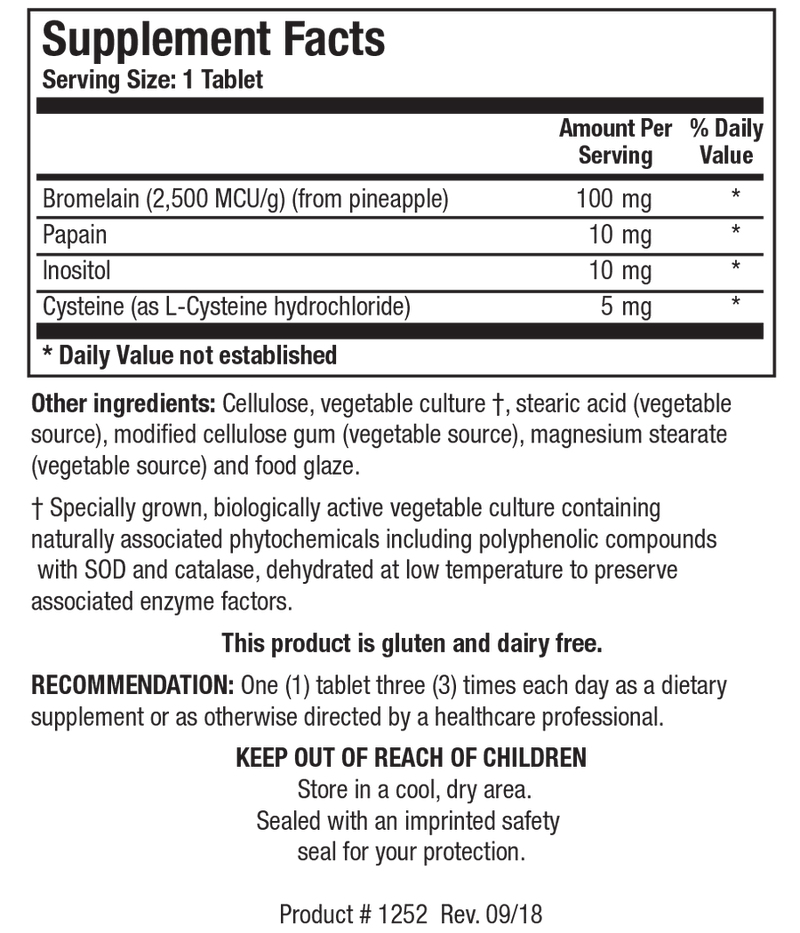 Biotics Research Bromelain Plus 100 Tablets - VitaHeals.com