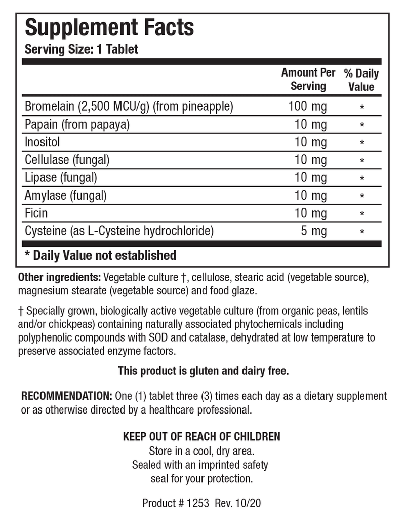 Biotics Research Bromelain Plus Cla 100 Tablets - VitaHeals.com