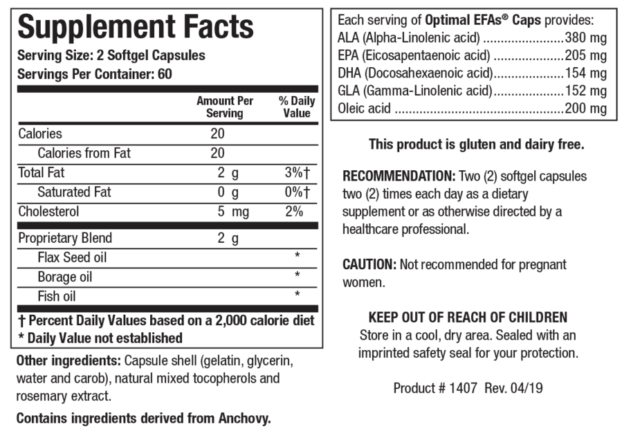 Biotics Research Optimal EFAs Caps 120 Capsules - VitaHeals.com