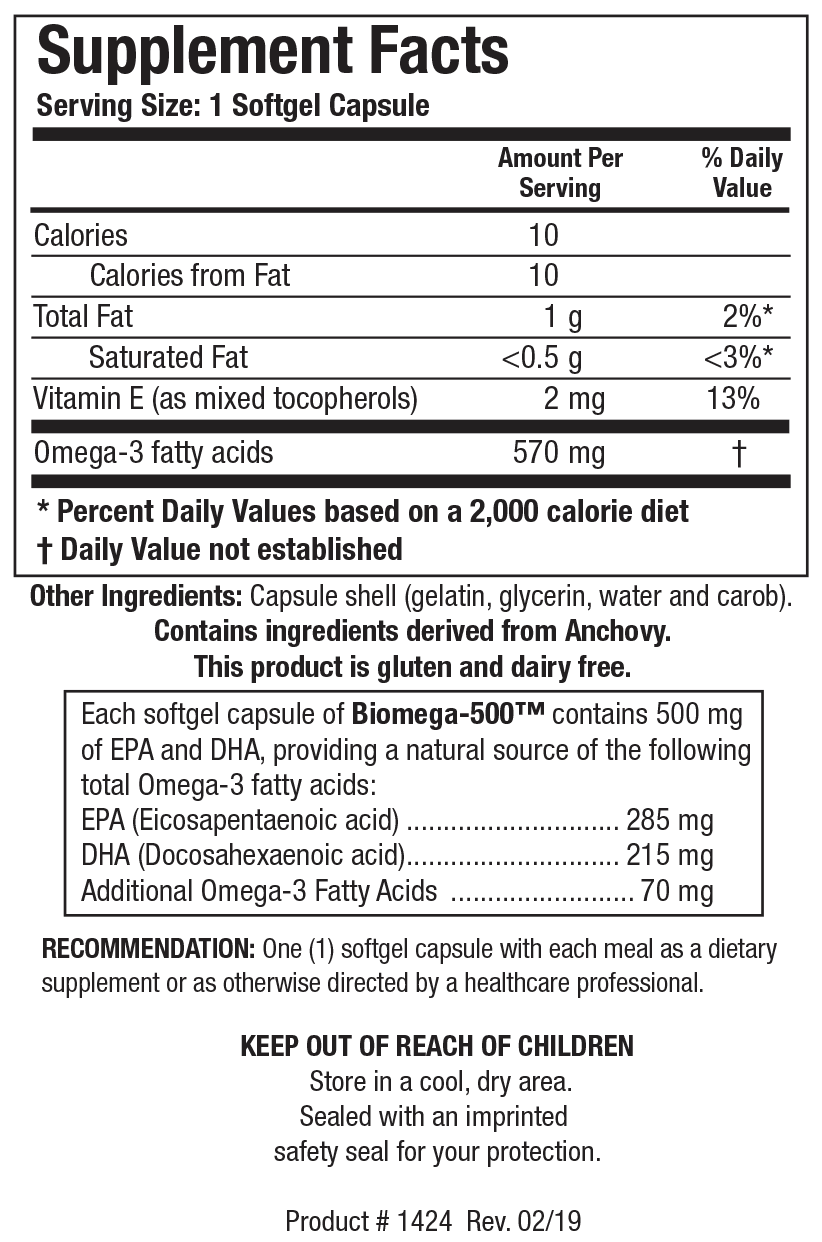 Biotics Research  Biomega-500 With Essential Fatty Acids Triglyceride Form 90 Capsules 2 Pack - VitaHeals.com