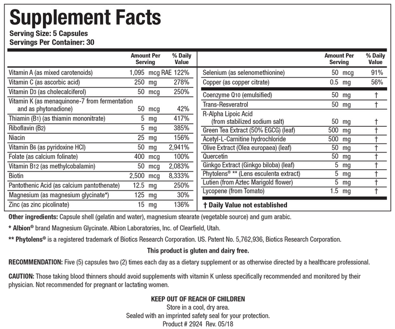 Biotics Research VasculoSirt 150 Capsules - VitaHeals.com