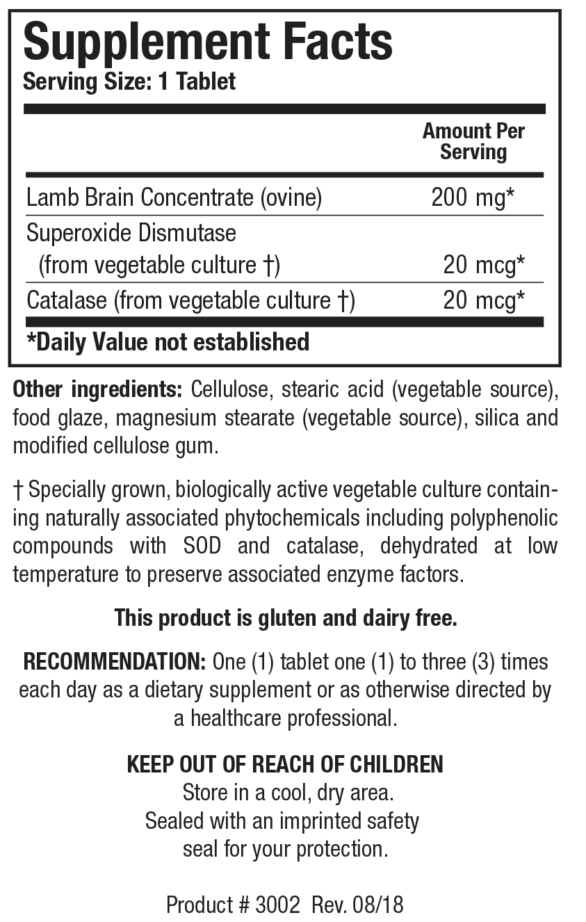 Biotics Research Cytozyme-B (Brain) 60 Tablets - VitaHeals.com