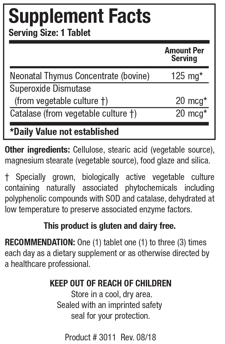 Biotics Research Cytozyme-THY (Thymus) 180 Tablets - VitaHeals.com