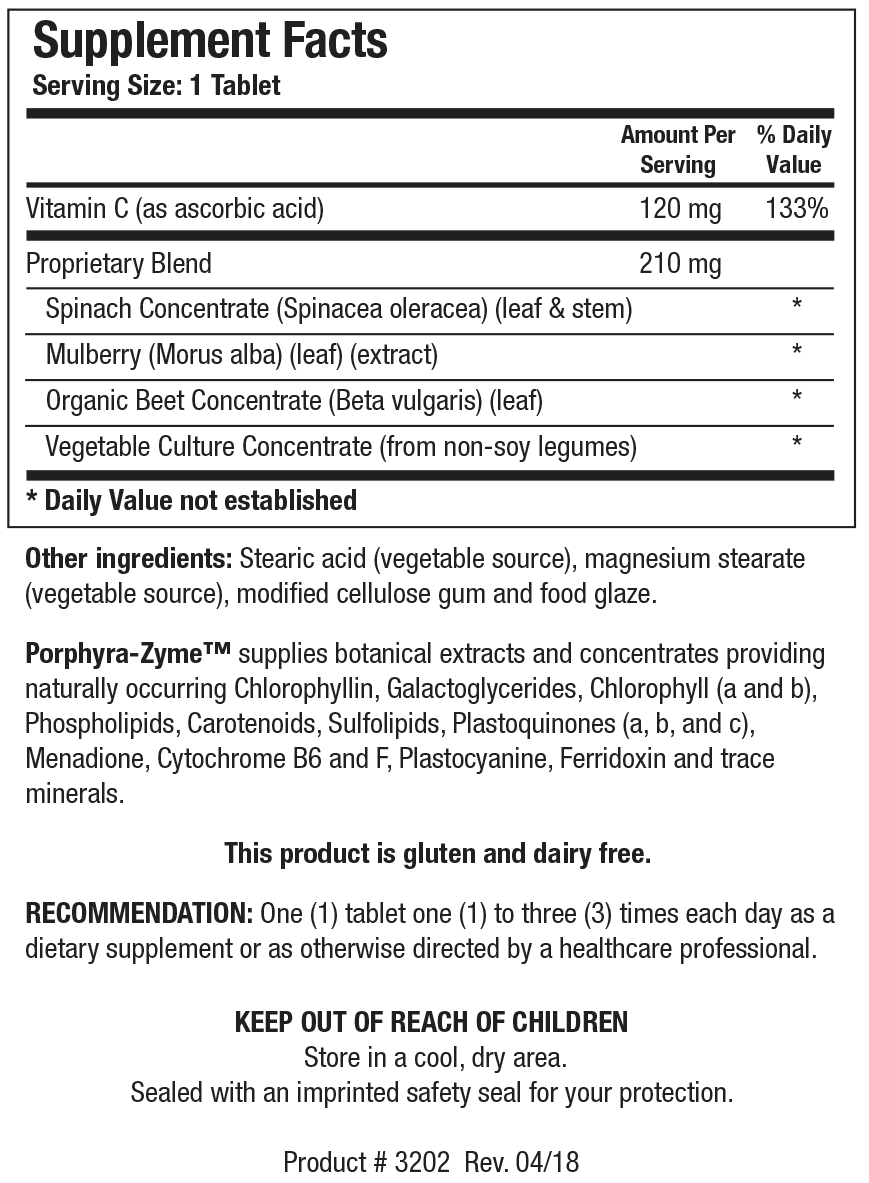 Biotics Research Porphyra-Zyme 90 tablets - VitaHeals.com