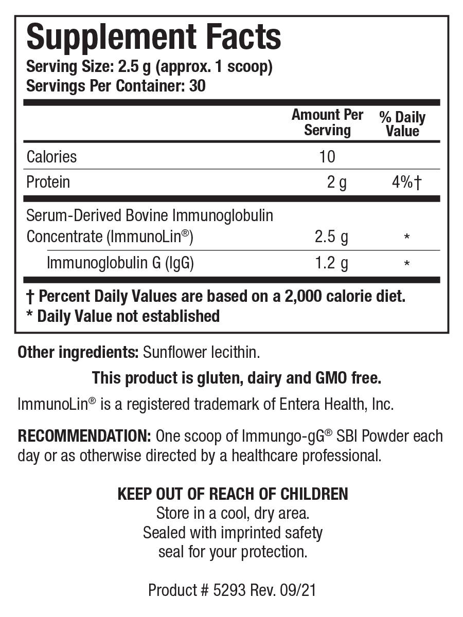 Biotics Research Immuno-gG® SBI Powder 2.6 oz - VitaHeals.com