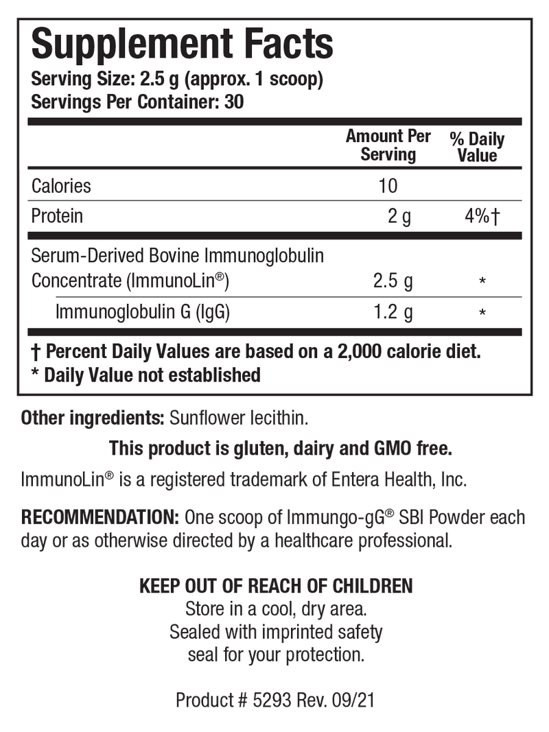 Biotics Research Immuno-gG® SBI Powder 2.6 oz - VitaHeals.com