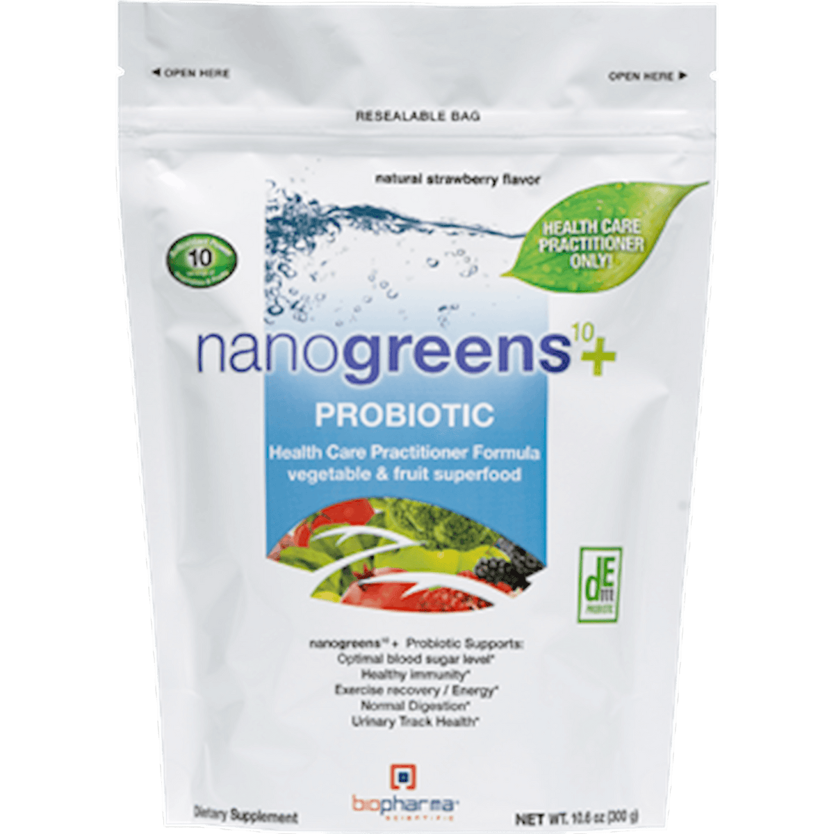 BioPharma Scientific Nanogreens10+Probiotic 10.6 Oz - VitaHeals.com