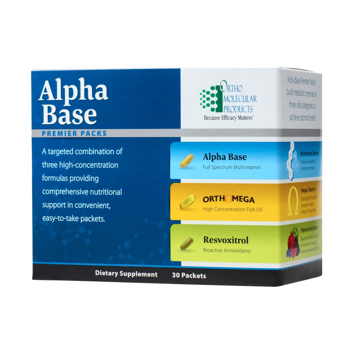 Ortho Molecular Alpha Base Premier Packs 60 Packets - VitaHeals.com