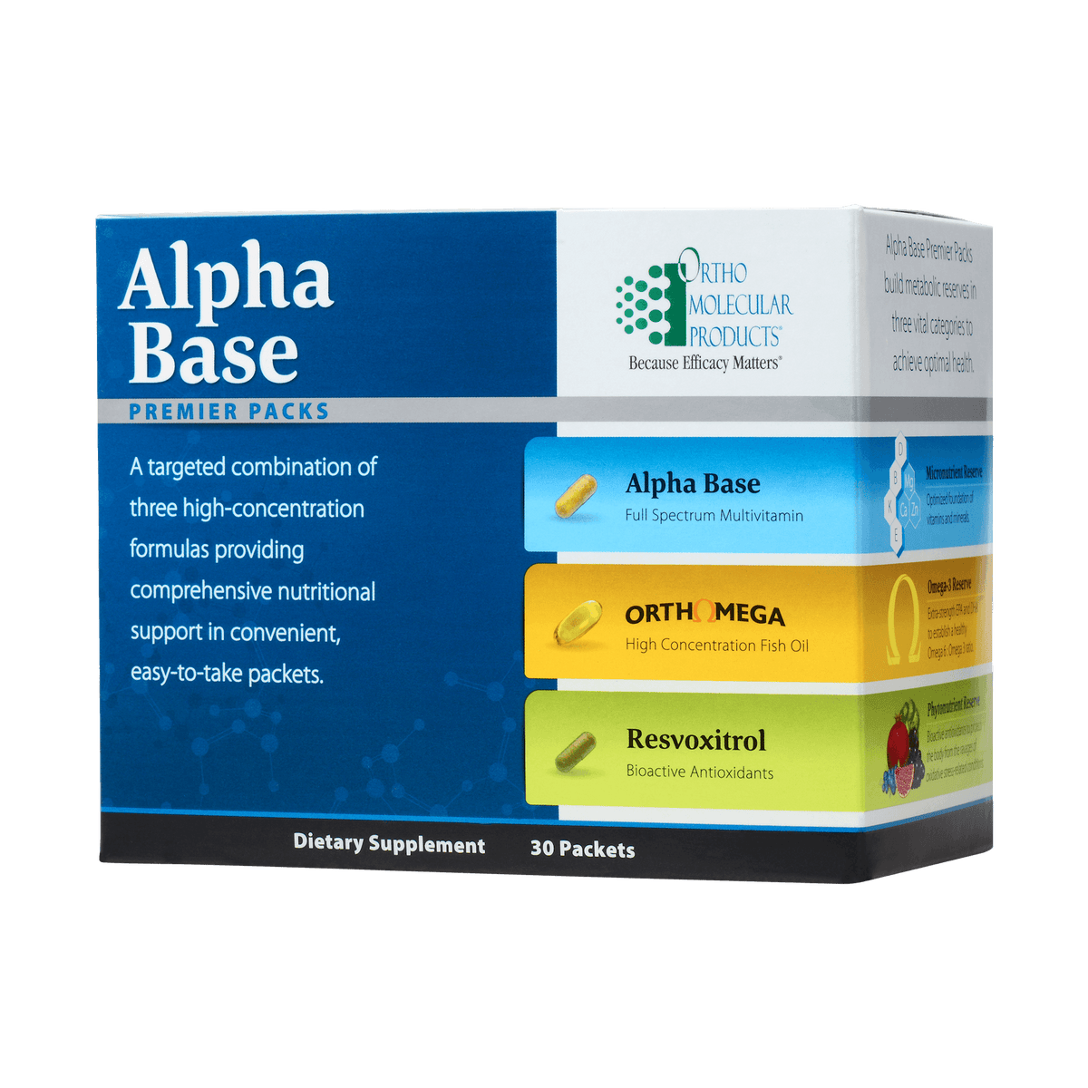 Ortho Molecular Alpha Base Premier Packs 30 Packets 2 Pack - VitaHeals.com