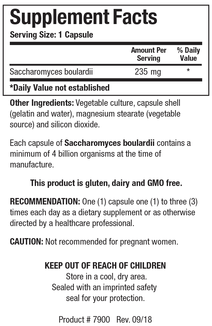 Biotics Research Saccharomyces boulardii 60 Capsules - VitaHeals.com