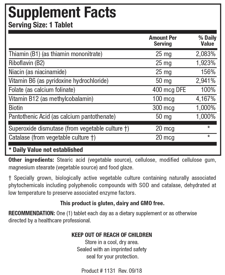 Biotics Research Bio-B Complex 90 Tablets  2 Pack