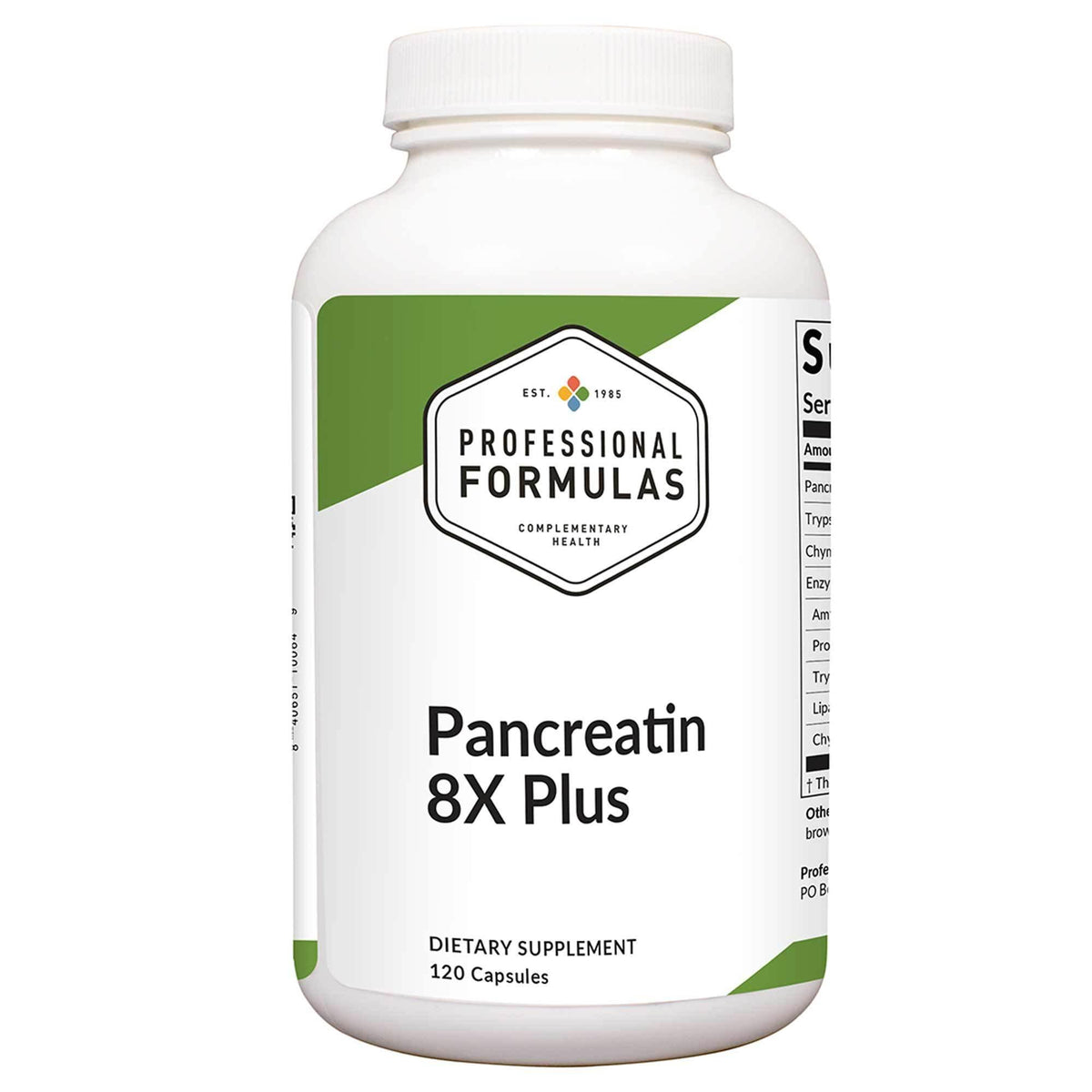 Professional Formulas Pancreatin 8X Plus 120 Capsules - VitaHeals.com