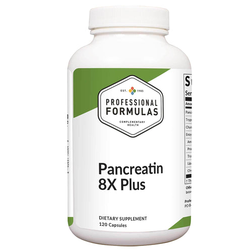 Professional Formulas Pancreatin 8X Plus 120 Capsules - VitaHeals.com