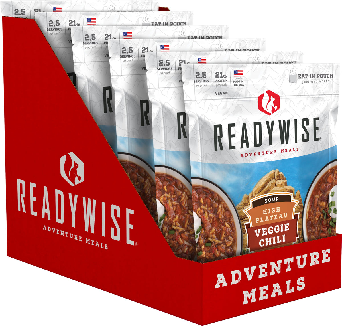 READYWISE High Plateau Veggie Chili Soup Case of 6 Emergency Food Supply