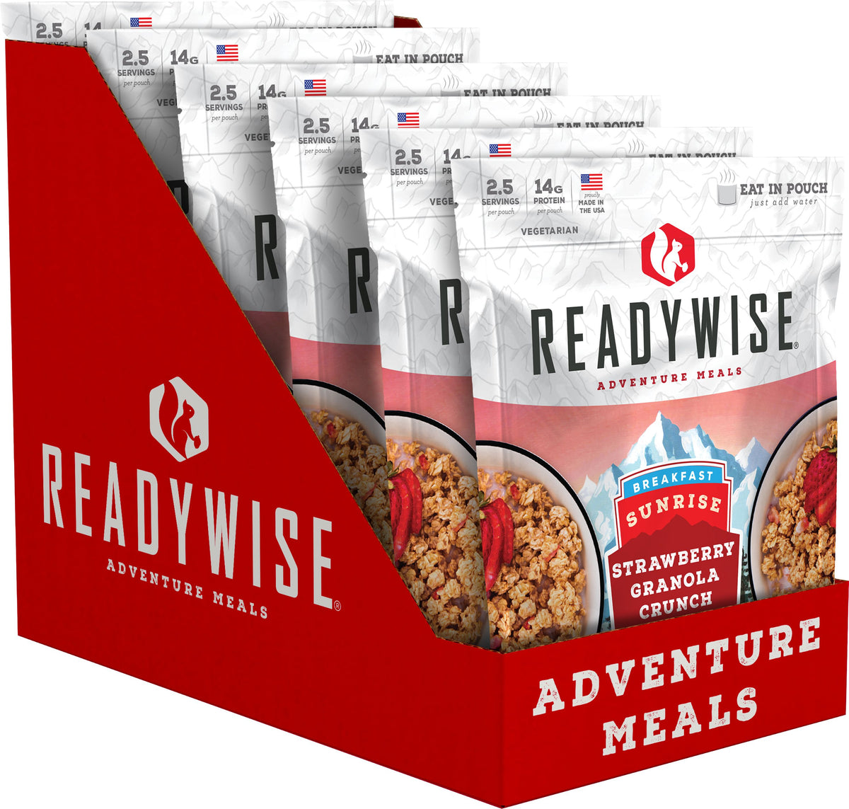 READYWISE Sunrise Strawberry Granola Crunch Case of 6 Emergency Food Supply