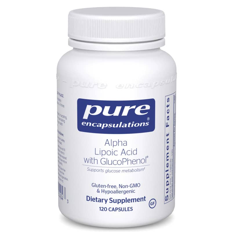 Pure Encapsulations Alpha Lipoic Acid with GlucoPhenol 120 Capsules