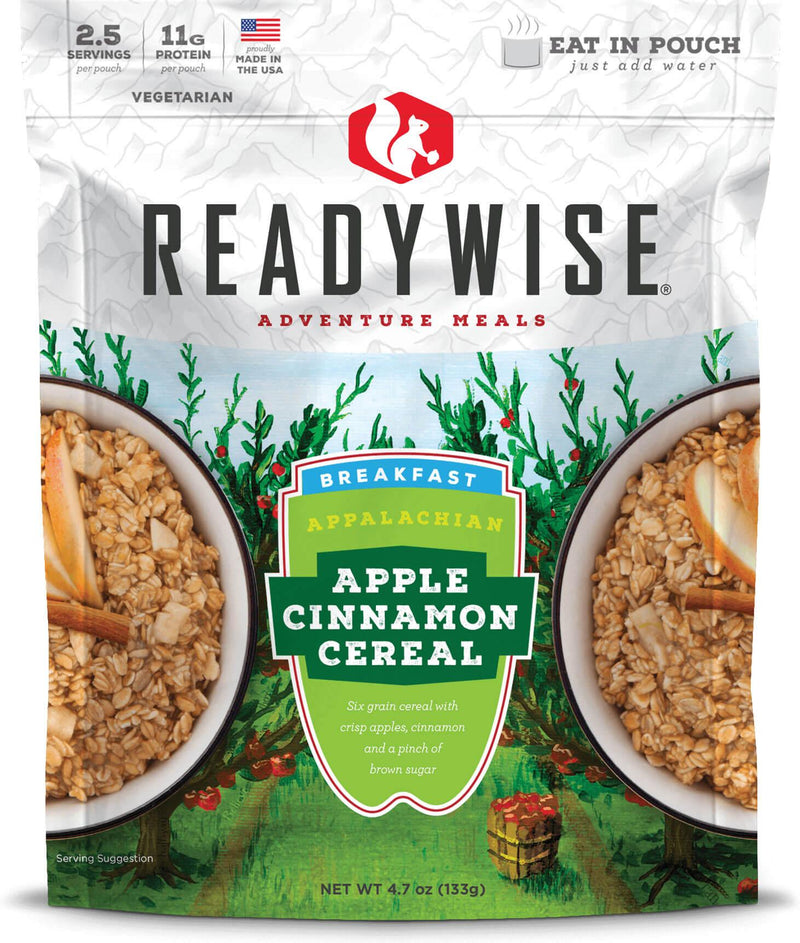 READYWISE Appalachian Apple Cinnamon Cereal Case of 6 Emergency Food Supply