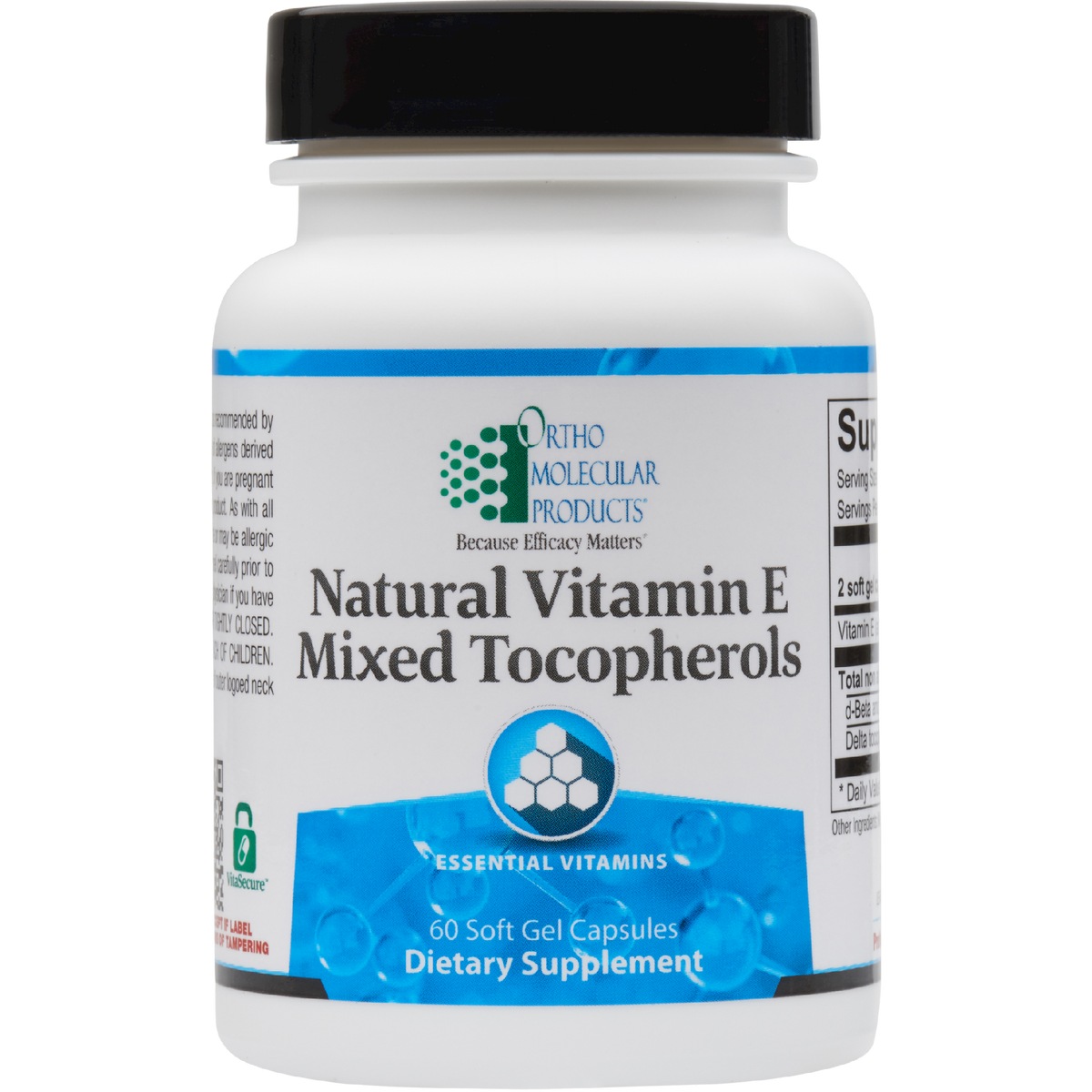 Ortho Molecular Natural Vitamin E 60 Softgels - VitaHeals.com