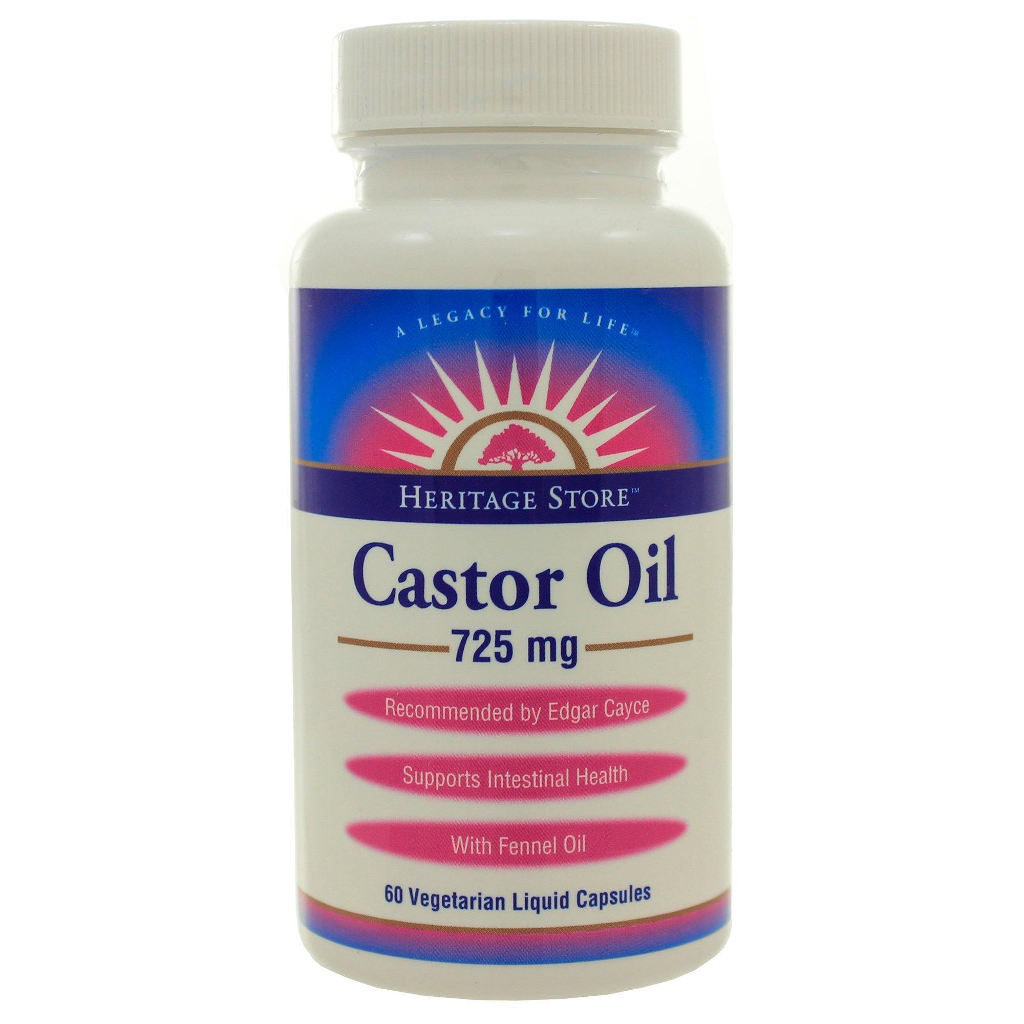 Heritage Castor Oil 725Mg, Vegetarian Lq Capsules 60 Capsules 3 Pack ...