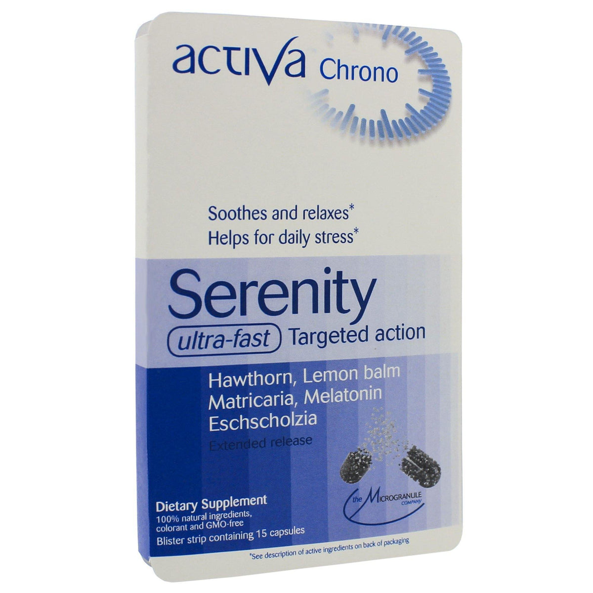 Activa Chrono Serenity Microgranule 15 Capsules 2 Pack - VitaHeals.com