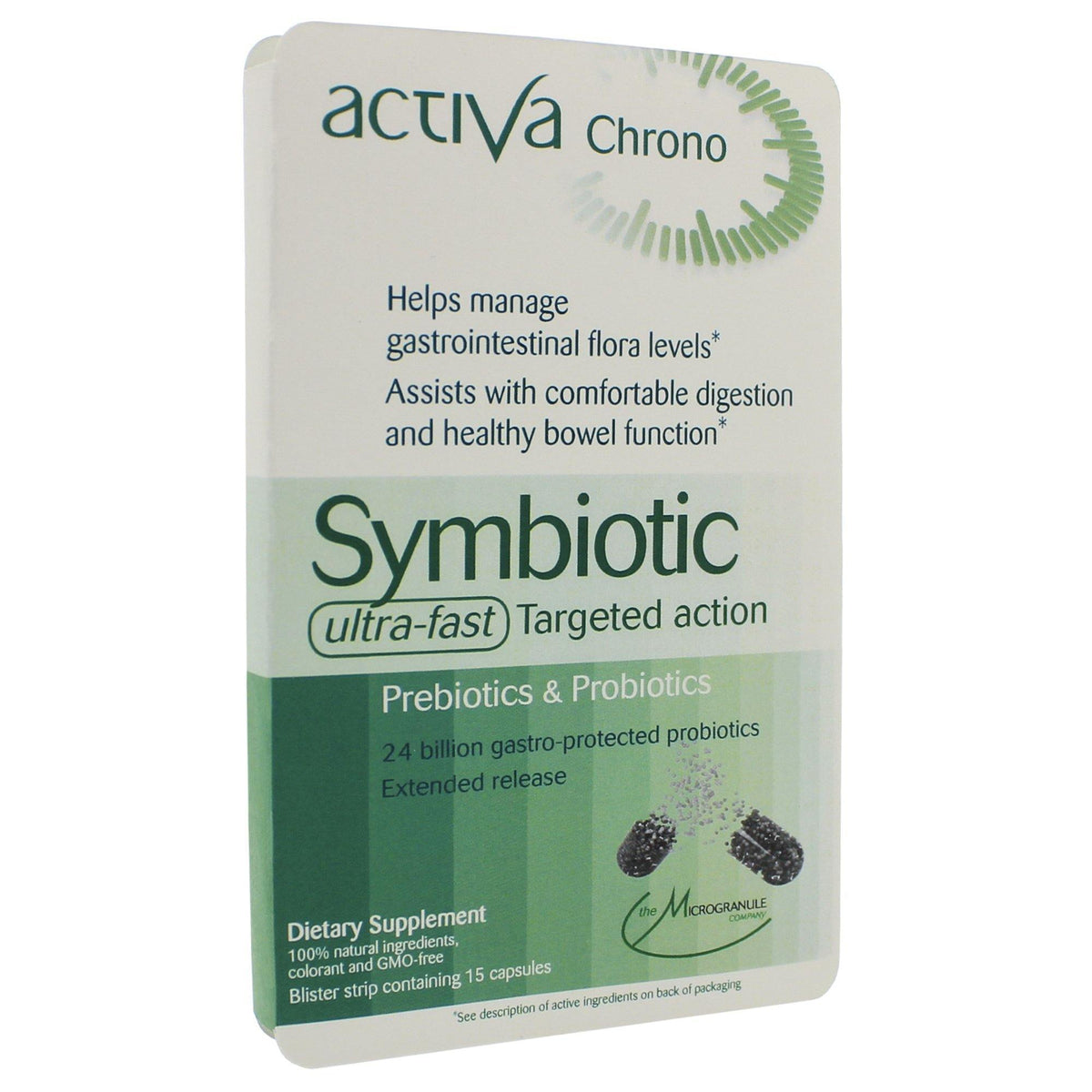 Activa Chrono Symbiotic Microgranule 15 Capsules 2 Pack - VitaHeals.com