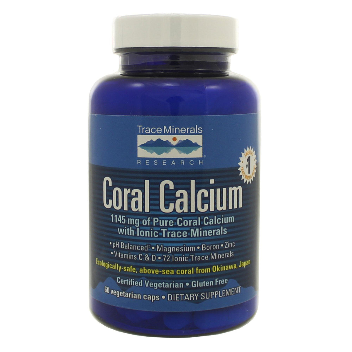 Trace Minerals Research Coral Calcium 60 Vegetarian Capsules Trace Minerals - VitaHeals.com