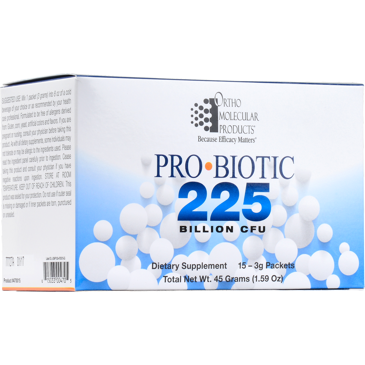 Ortho Molecular Probiotic 225 15 Pkts - VitaHeals.com