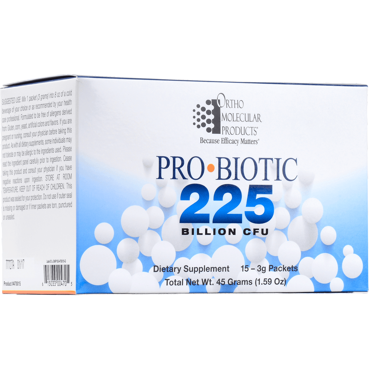 Ortho Molecular Probiotic 225 15 Pkts 2 Pack - VitaHeals.com