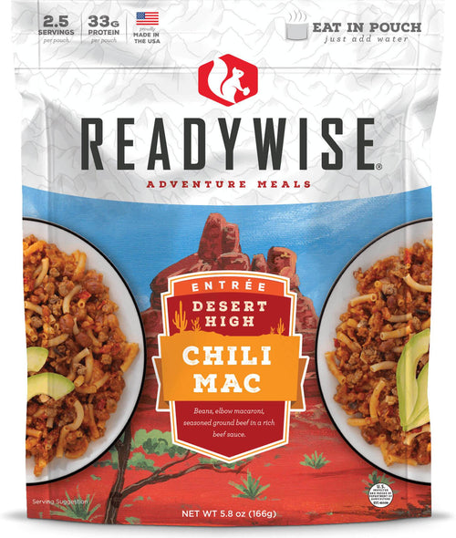 READYWISE Desert High Chili Mac with Beef Case of 6 Emergency Food Supply