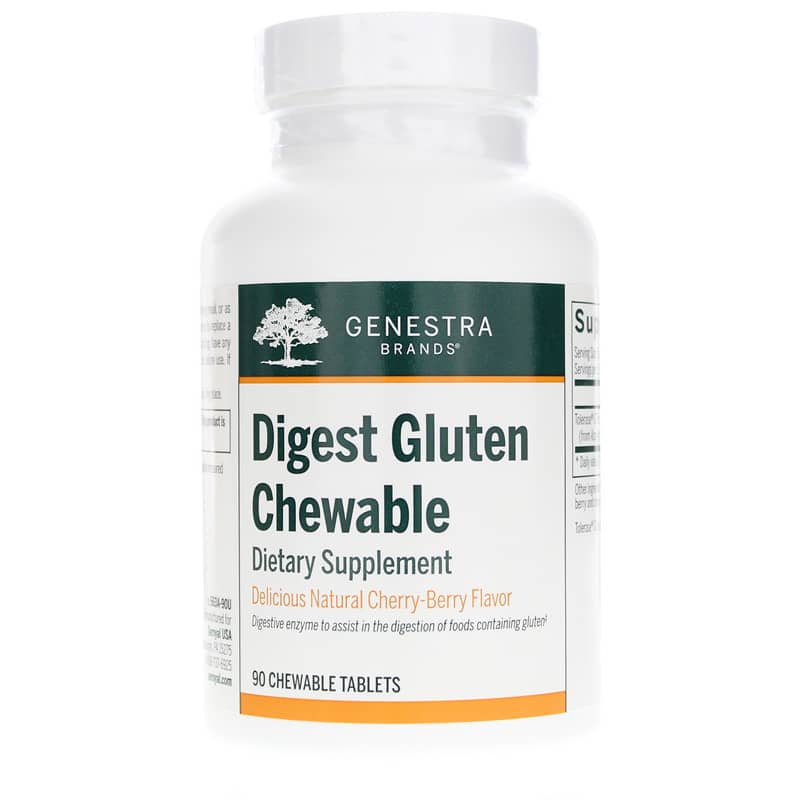 Genestra Digest Gluten Chewable Cherry-Berry Flavor 90 Chewable Tablets