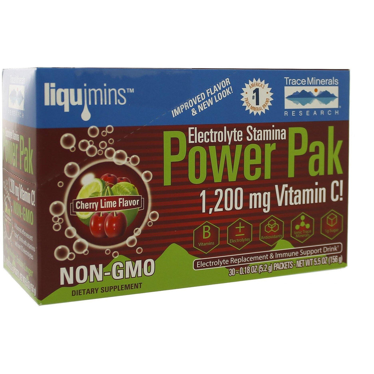 Trace Minerals Research Electrolyte Stamina Power Pak Cherry Limeade 30 Packets Trace Minerals - VitaHeals.com