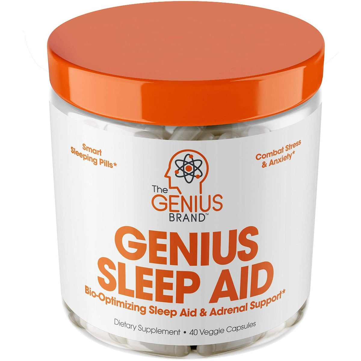 The Genius Brand Genius Sleep Aid 40 Veggie Capsules - VitaHeals.com