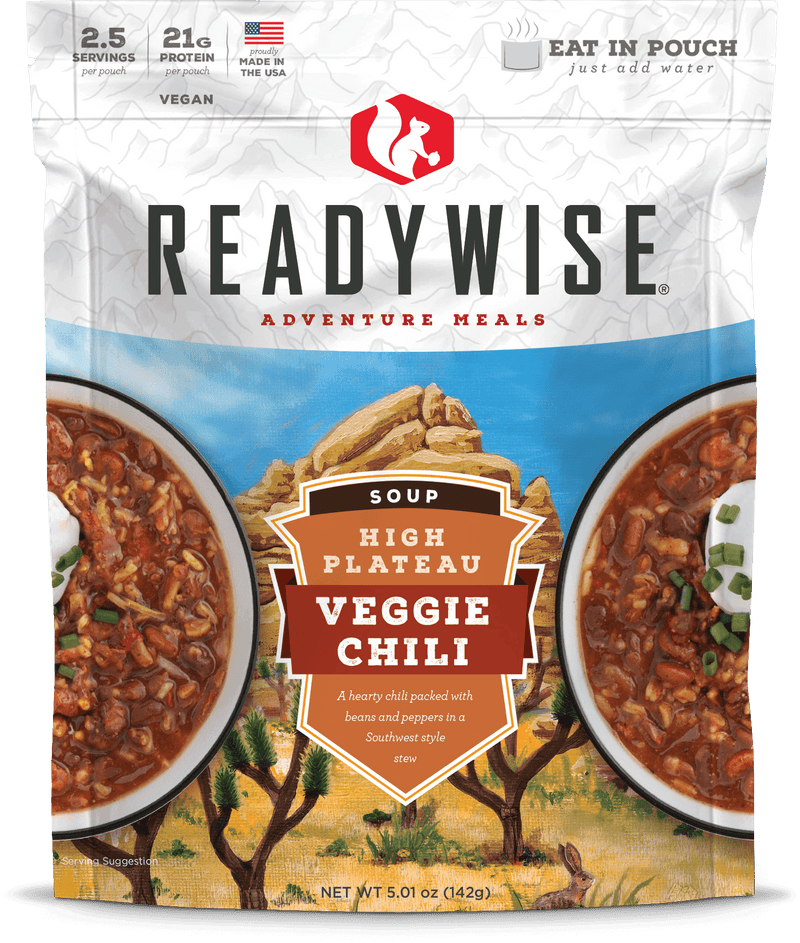 READYWISE High Plateau Veggie Chili Soup Case of 6 Emergency Food Supply