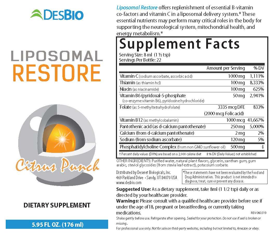 DesBio Liposomal Restore 5.95 fl oz. - VitaHeals.com