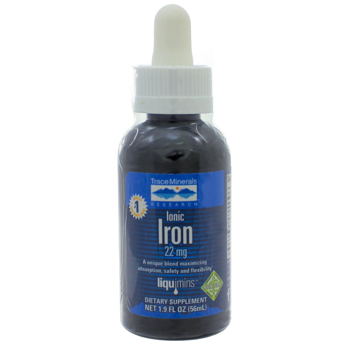 Trace Minerals Research Ionic Iron 22 Mg 1.9 Ounce Trace Minerals - VitaHeals.com