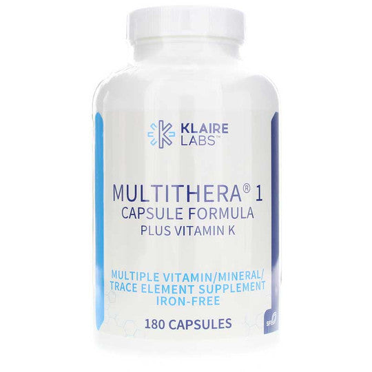 Klaire Labs Multithera 1 Multiple Plus Vitamin K Iron-Free 180 Capsules