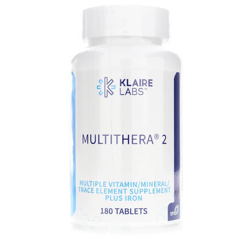 Klaire Labs Multithera 2 Multiple Plus Iron 180 Tablets