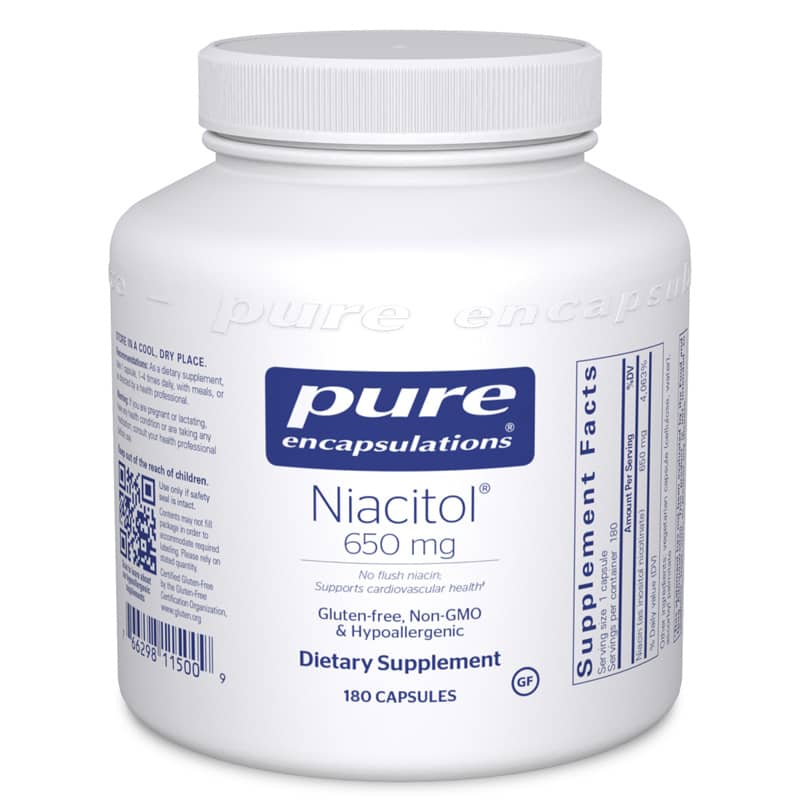 Pure Encapsulations Niacitol (no-flush niacin) 650 Mg 180 Capsules