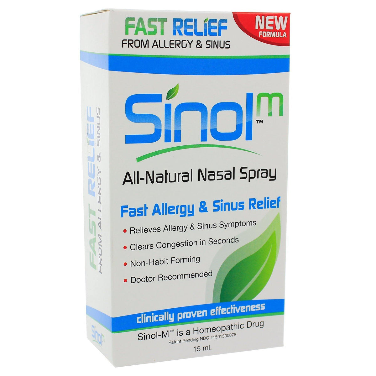 Sinol USA Sinol-M Allergy & Sinus Nasal Spray 15 Milliliters 3 Pack - VitaHeals.com