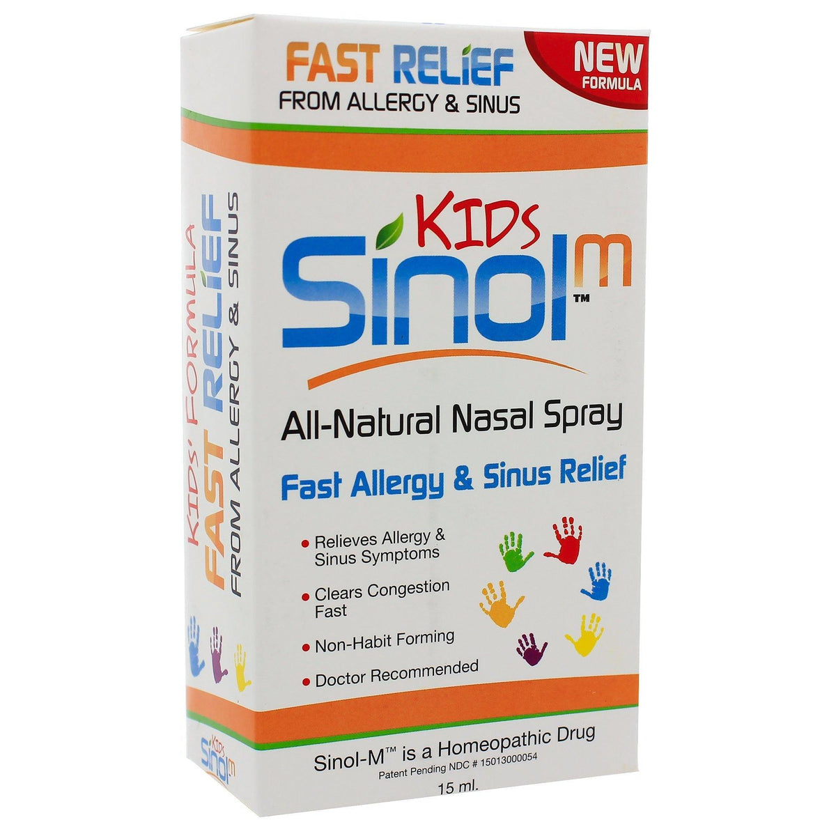 Sinol USA Sinol-M Kids Allergy & Sinus Nasal Spray 15 Milliliters 3 Pack - VitaHeals.com