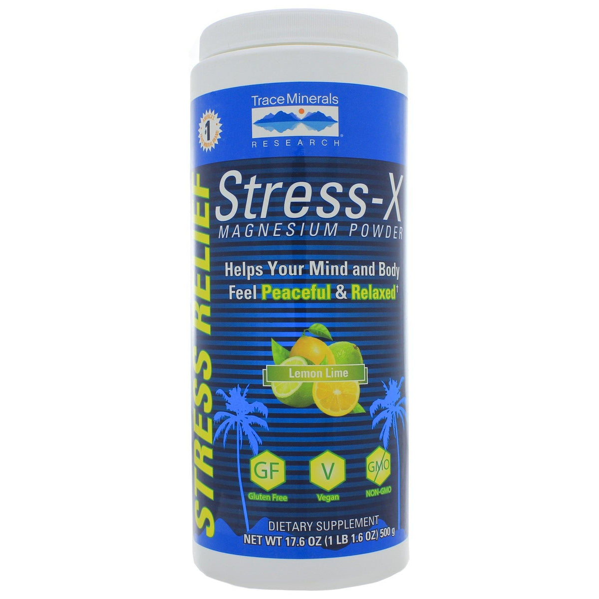 Trace Minerals Research Stress-X Magnesium Powder 17.6 Oz - VitaHeals.com