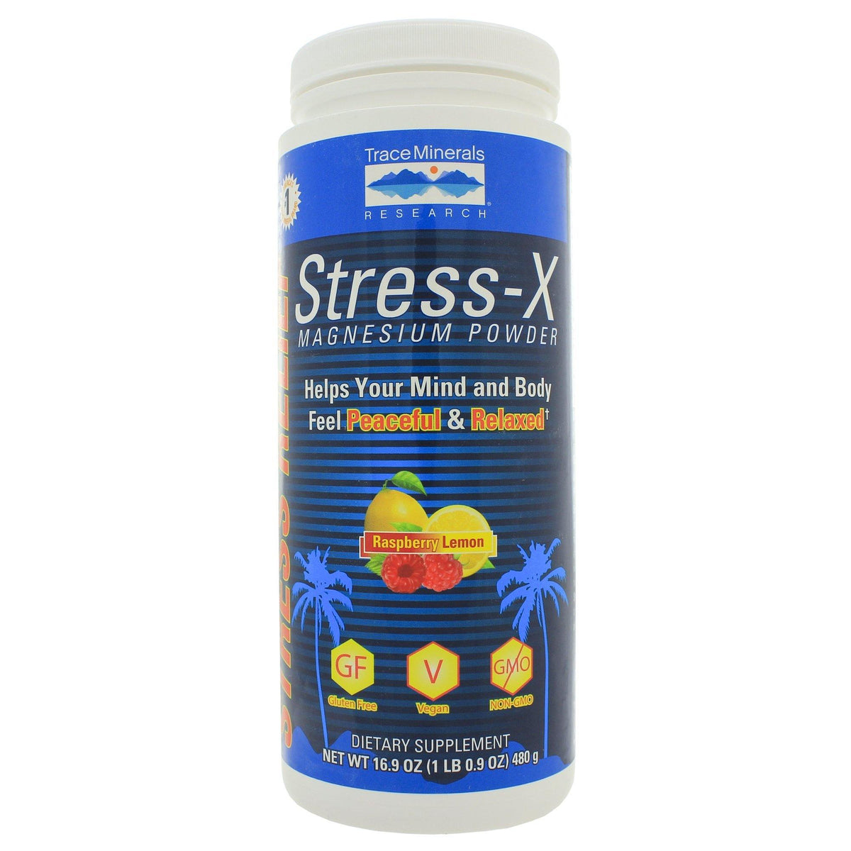 Trace Minerals Research Stress-X Magnesium Powder 350 Mg 16.9Oz - VitaHeals.com